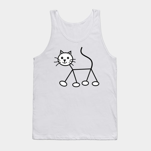 Stick Cat Tank Top by Michelle Le Grand